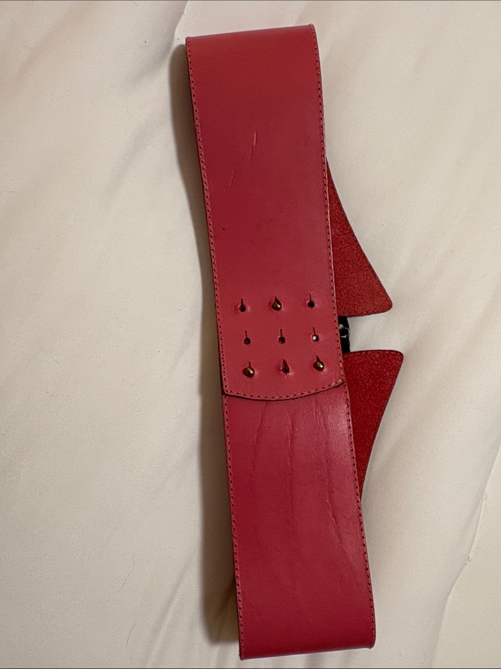 Italian Women’s Pink Crocodile-Accent Wide Belt 🇮🇹 - Picture 4 of 6